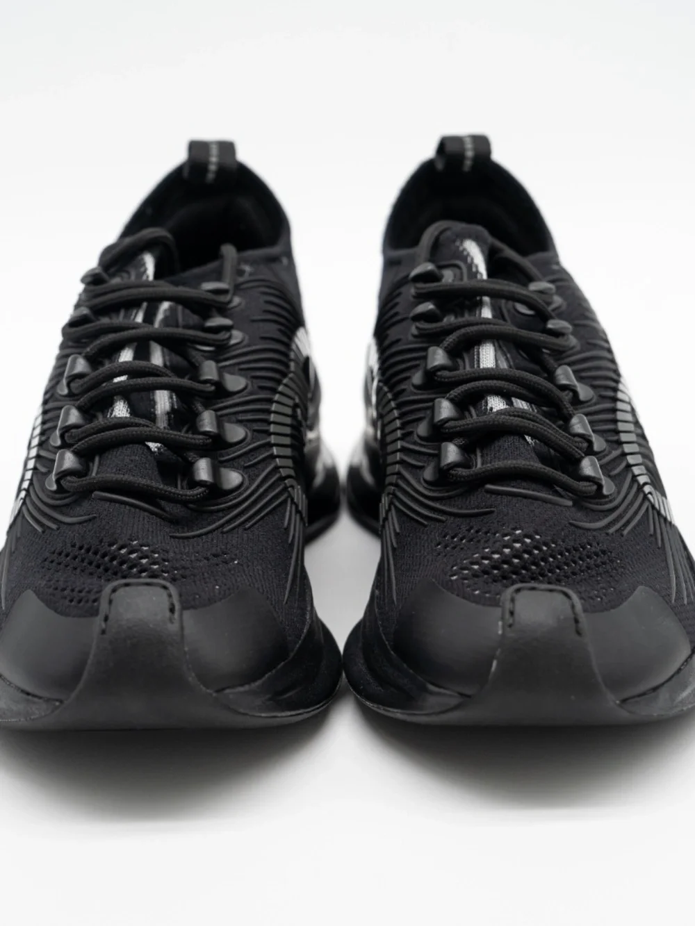 Gucci Run Knit Sneakers Triple Black GG Mens size 5.5G 6 US